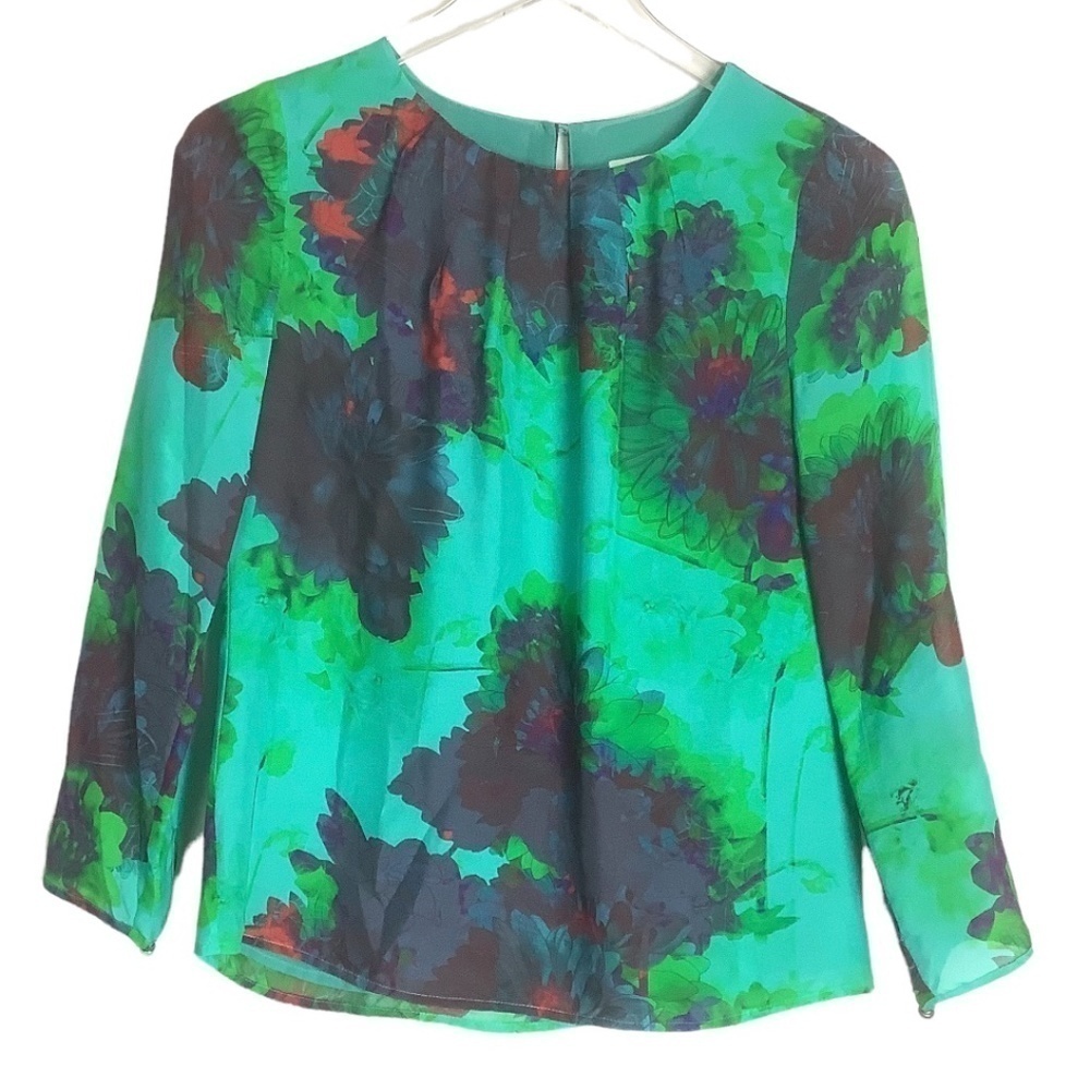 J. Crew Silk Hothouse‎ Floral Blouse 00 - Picture 10 of 10